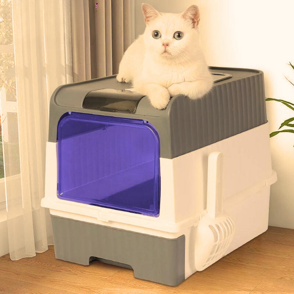 Cat Litter Box with UV Sterilization Lights