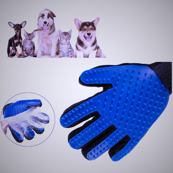 Pet hair combing gloves